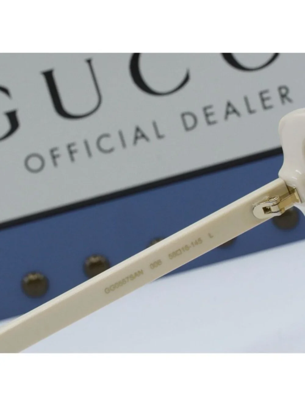 Gucci GG0567SAN 006 Square Women Sunglasses - Ivory / Brown